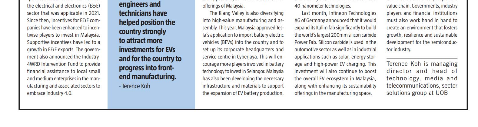 Malaysia is well positioned to support growth in the semiconductor space