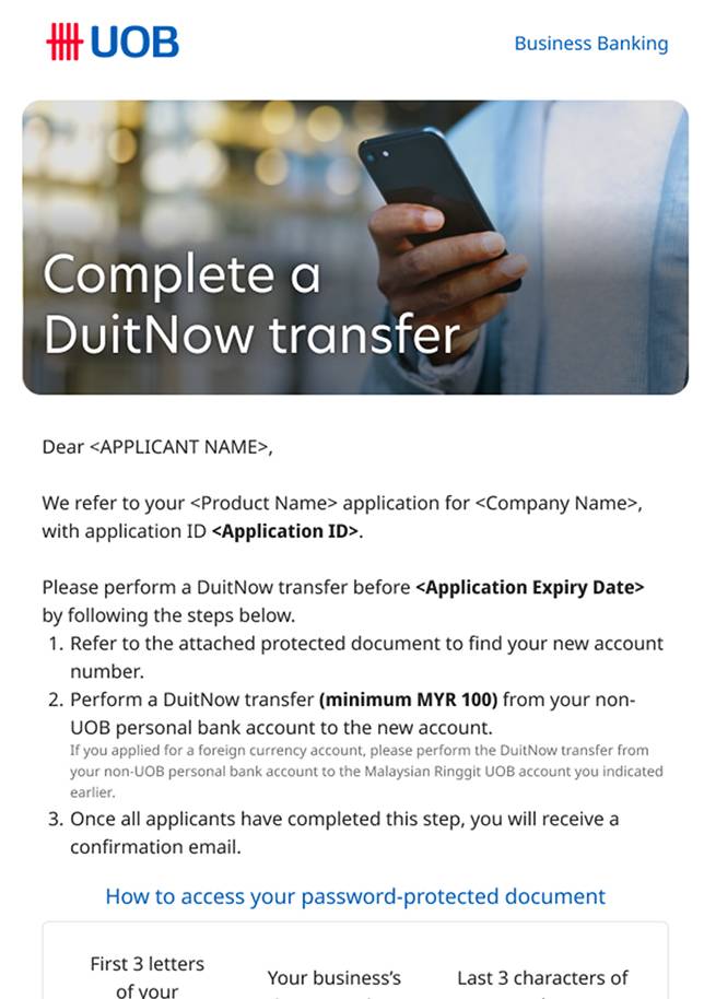 Transfer fund & account is ready