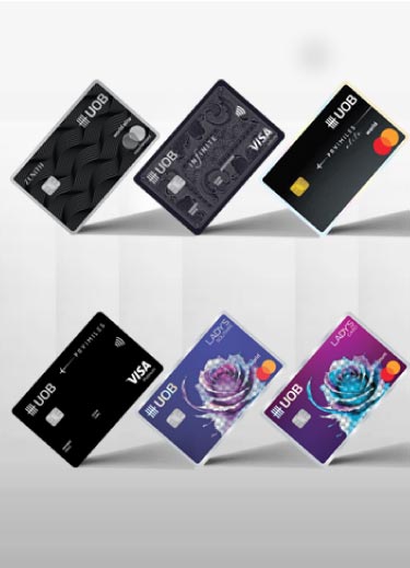 Mobile banner showing UOB credit card options