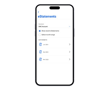 /View eStatement via account transaction screen