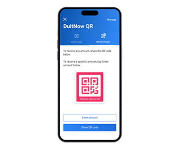 /Receive funds via DuitNow QR