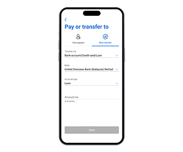 /Transfer funds to account number