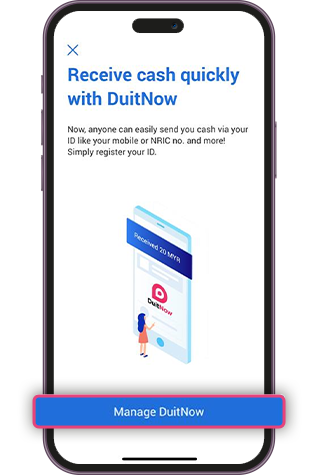 Tap on “Manage DuitNow” upon pop-up.