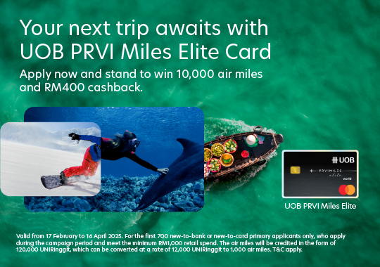 Your next trip awaits with UOB PRVI Miles Elite Card