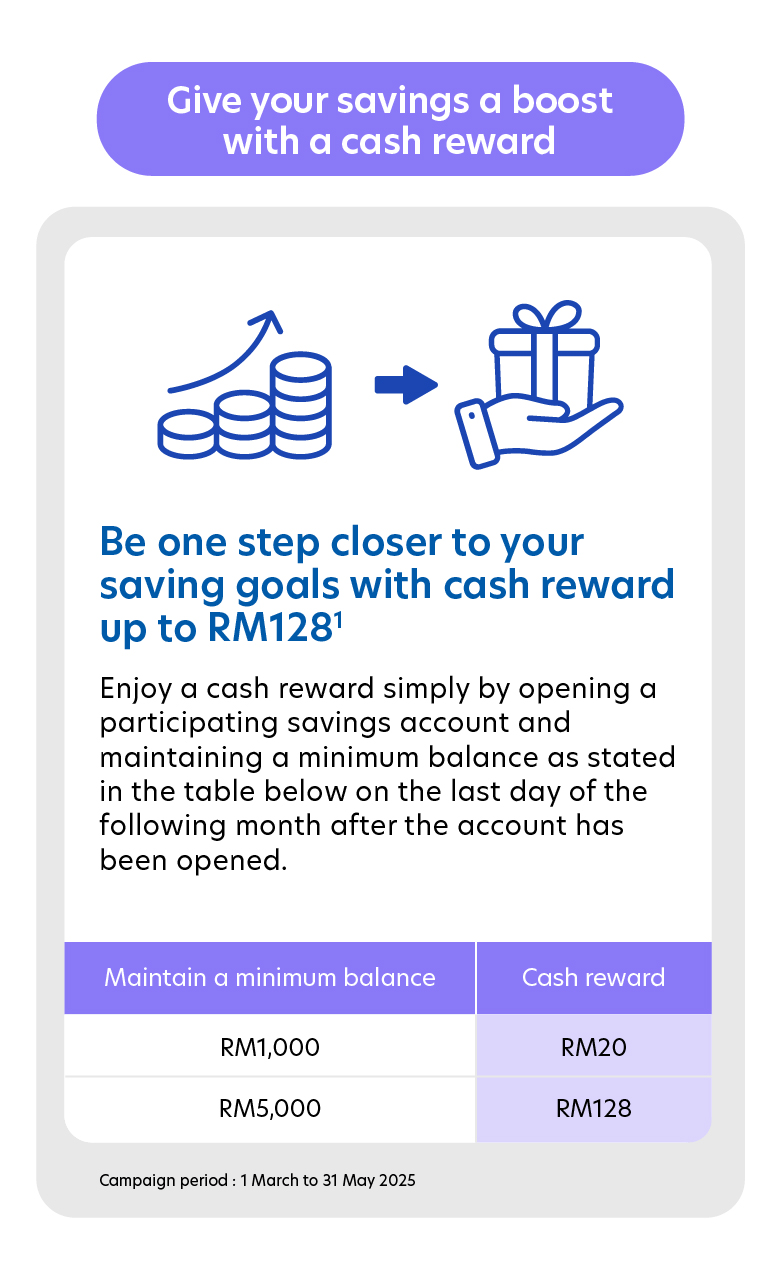 Give your savings a boost with a cash reward 