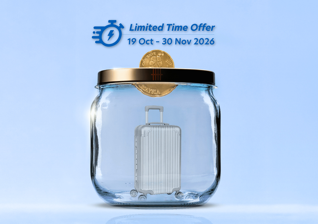 Grow your travel fund with up to RM168 cash reward