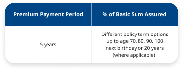 Premium Payment Period and Policy Term