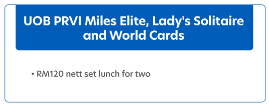 UOB PRVI Miles Elite, Lady's Solitare and World Cards