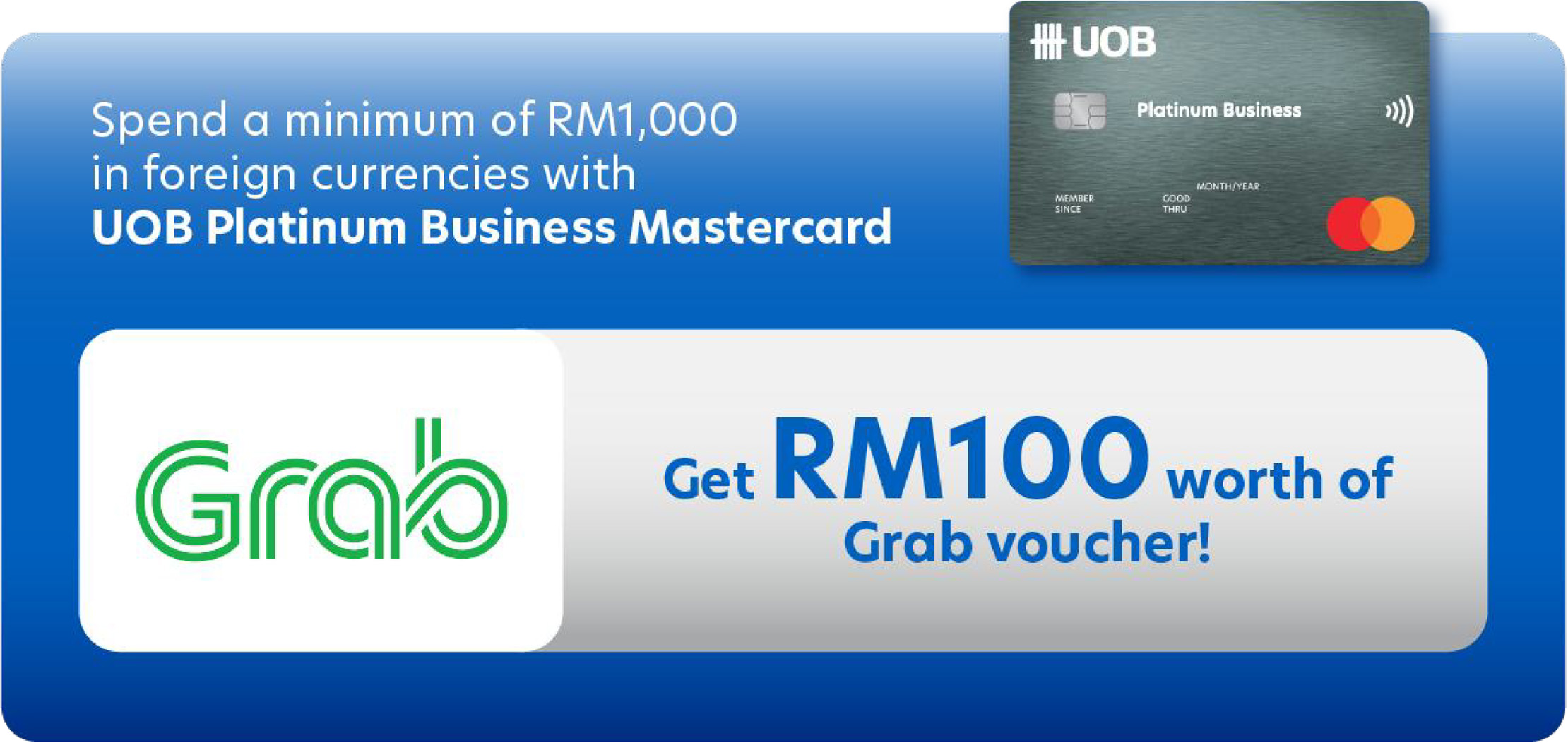 Get rewarded with RM100 Grab voucher when you spend abroad