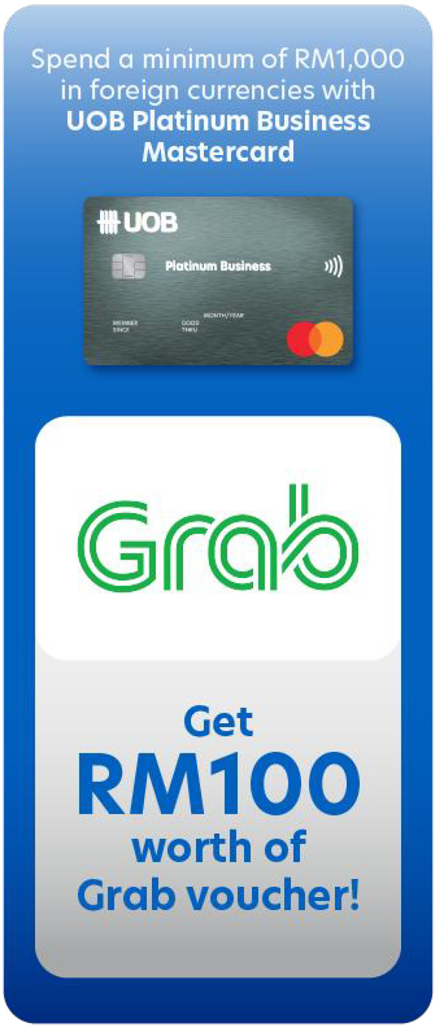 Get rewarded with RM100 Grab voucher when you spend abroad