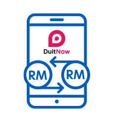 Transfer funds via DuitNow (Pay-to-Account-Number).
