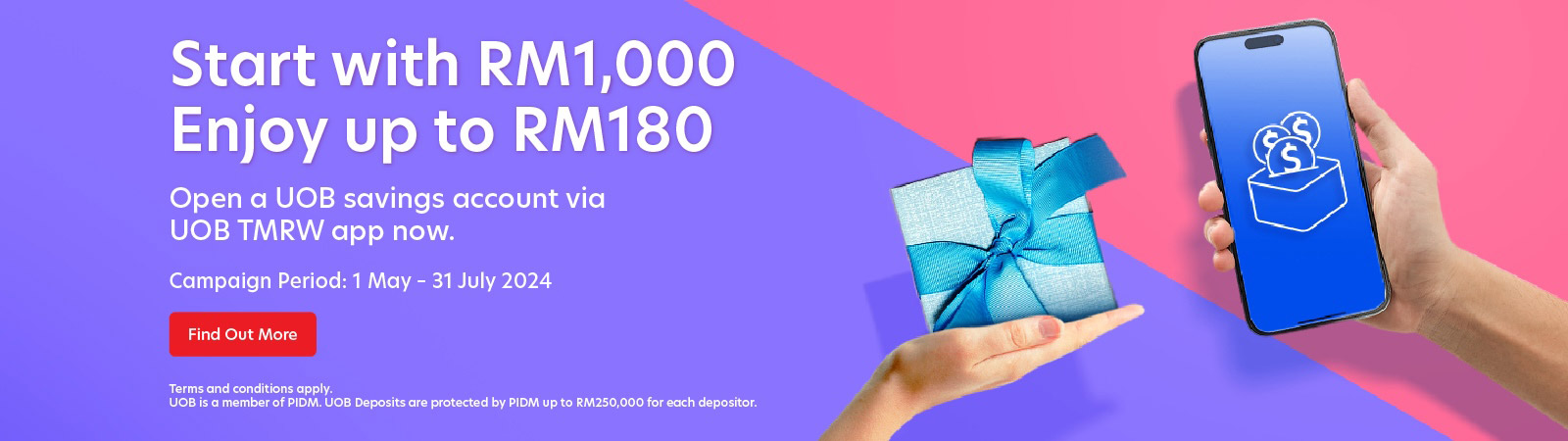 Start with RM1000 Enjoy up to RM100